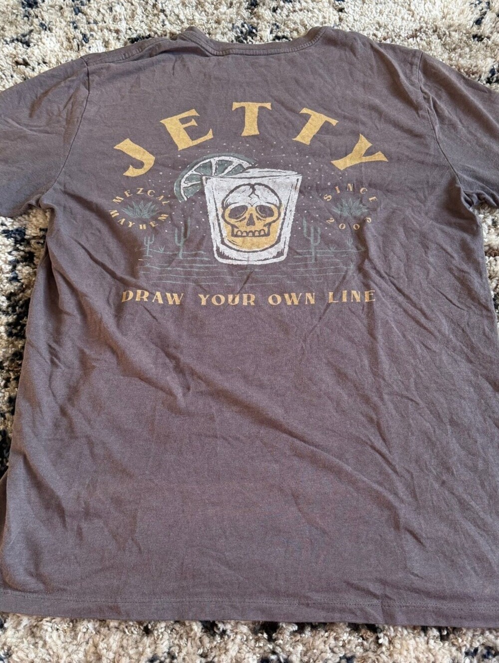 Jetty Mezcal Mayhem Tee M Gray Skull Graphic